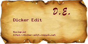 Dicker Edit névjegykártya