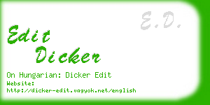edit dicker business card